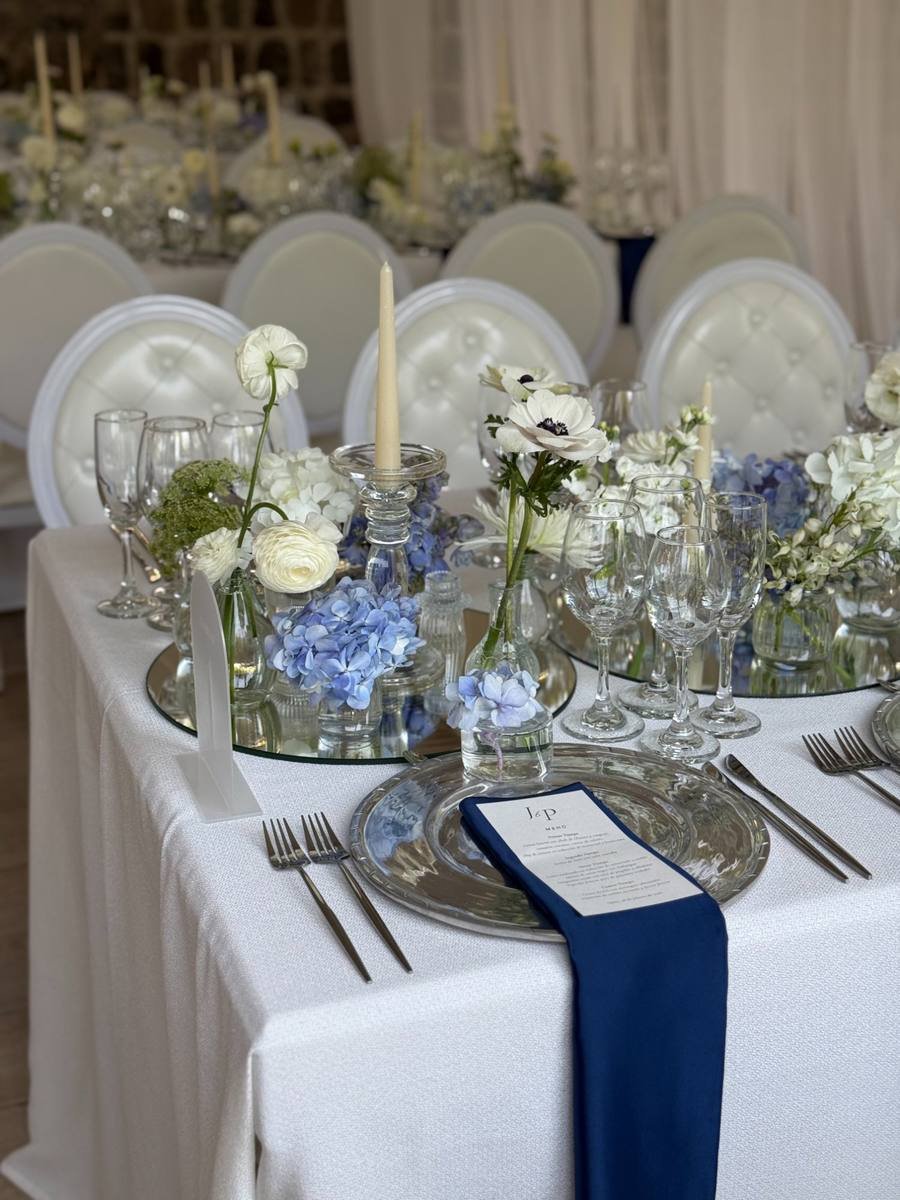 Hortensias azules decoración boda